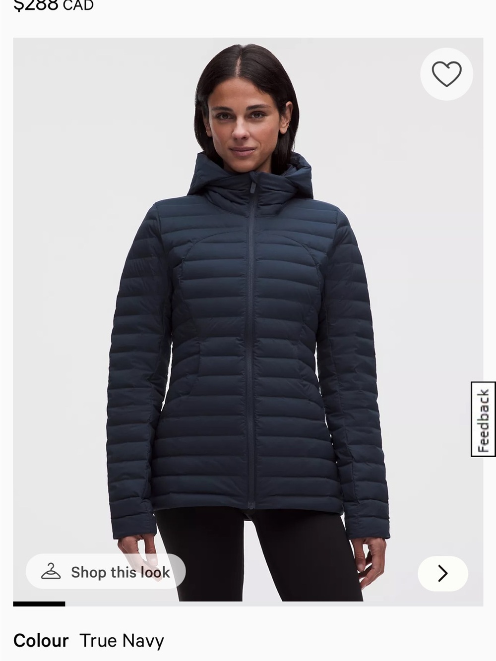 Lululemon pack it down True Navy Lightweight Hooded Puffer Jacket - Women